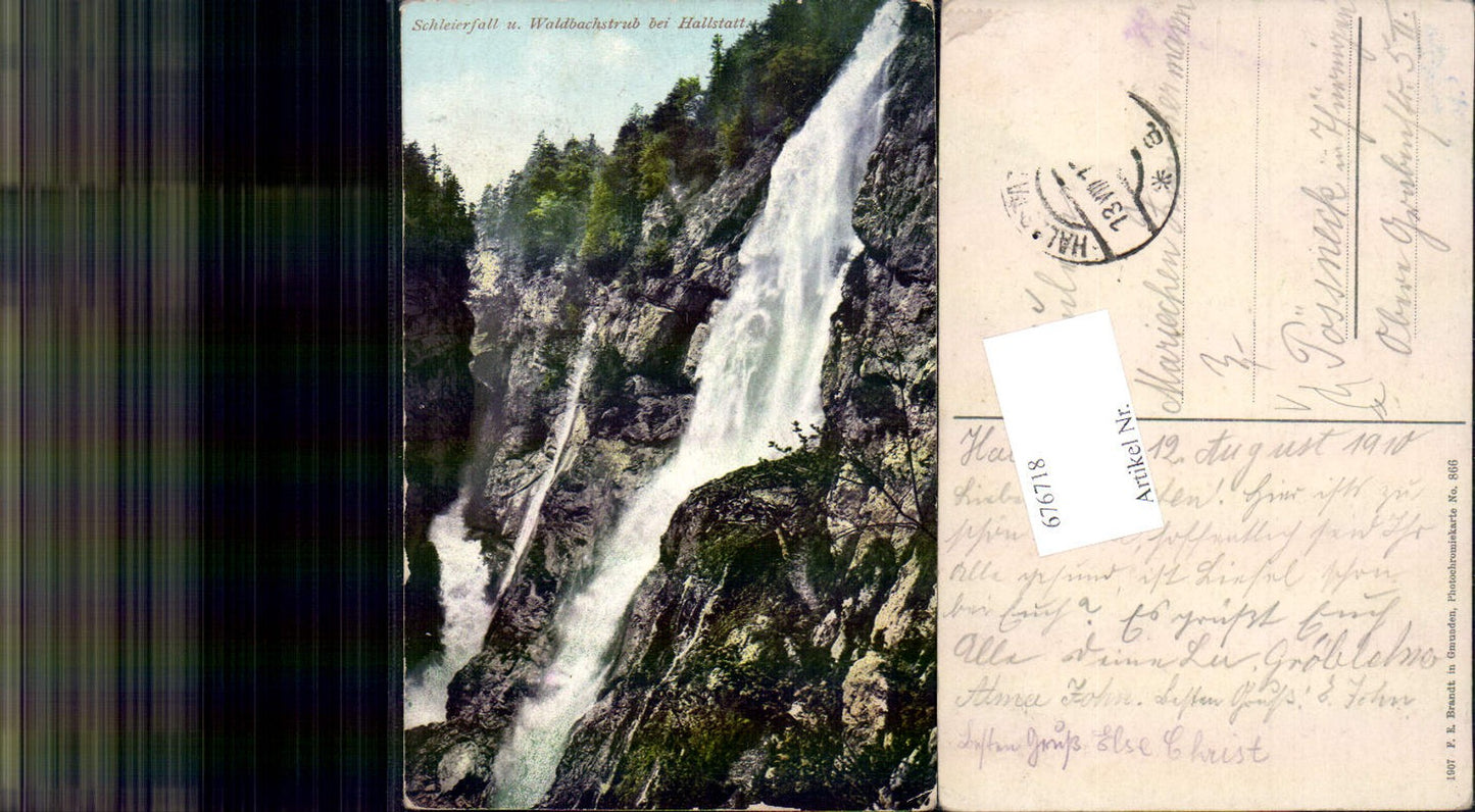 676718,Hallstatt am Hallstättersee Waldbachstrub wasserfall pub Brandt 866