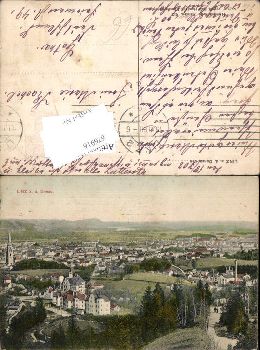 676916,Linz an der Donau Römerberg Villen pub Herm. Seibt handcoloriert