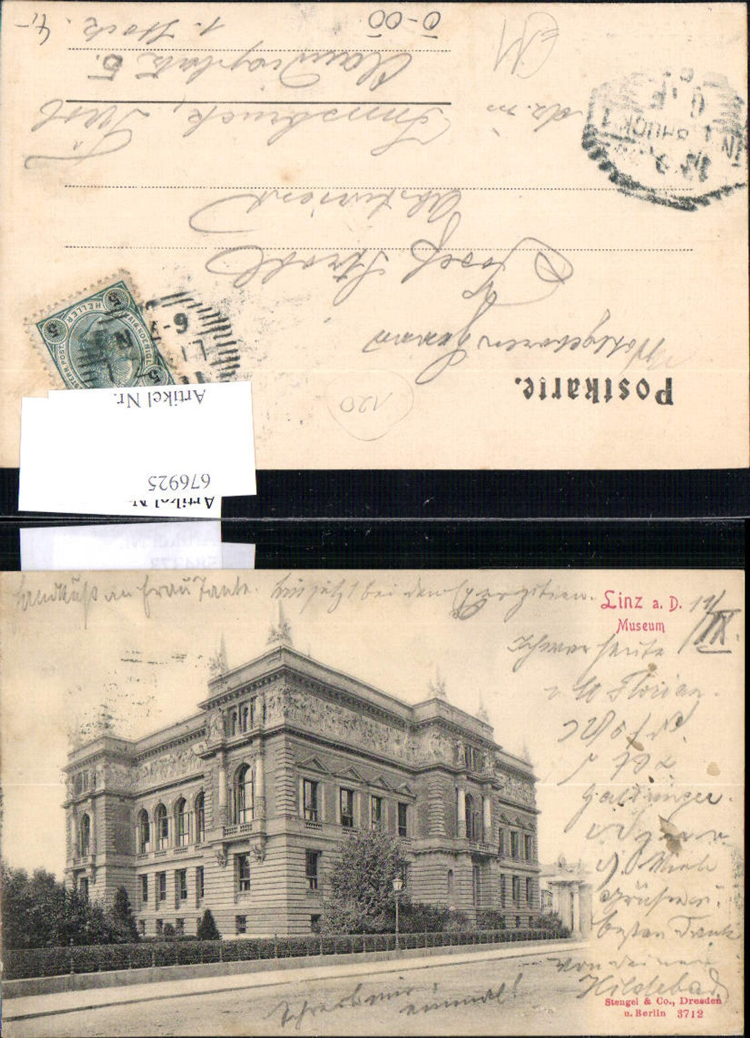 676925,Linz an der Donau Museum 1899 pub Stengel & Co. 3712