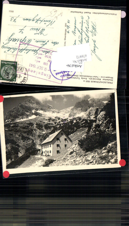 676972,Hinterstoder Großer Priel Schutzhaus Bahnpost Linz Selzthal Zug 253