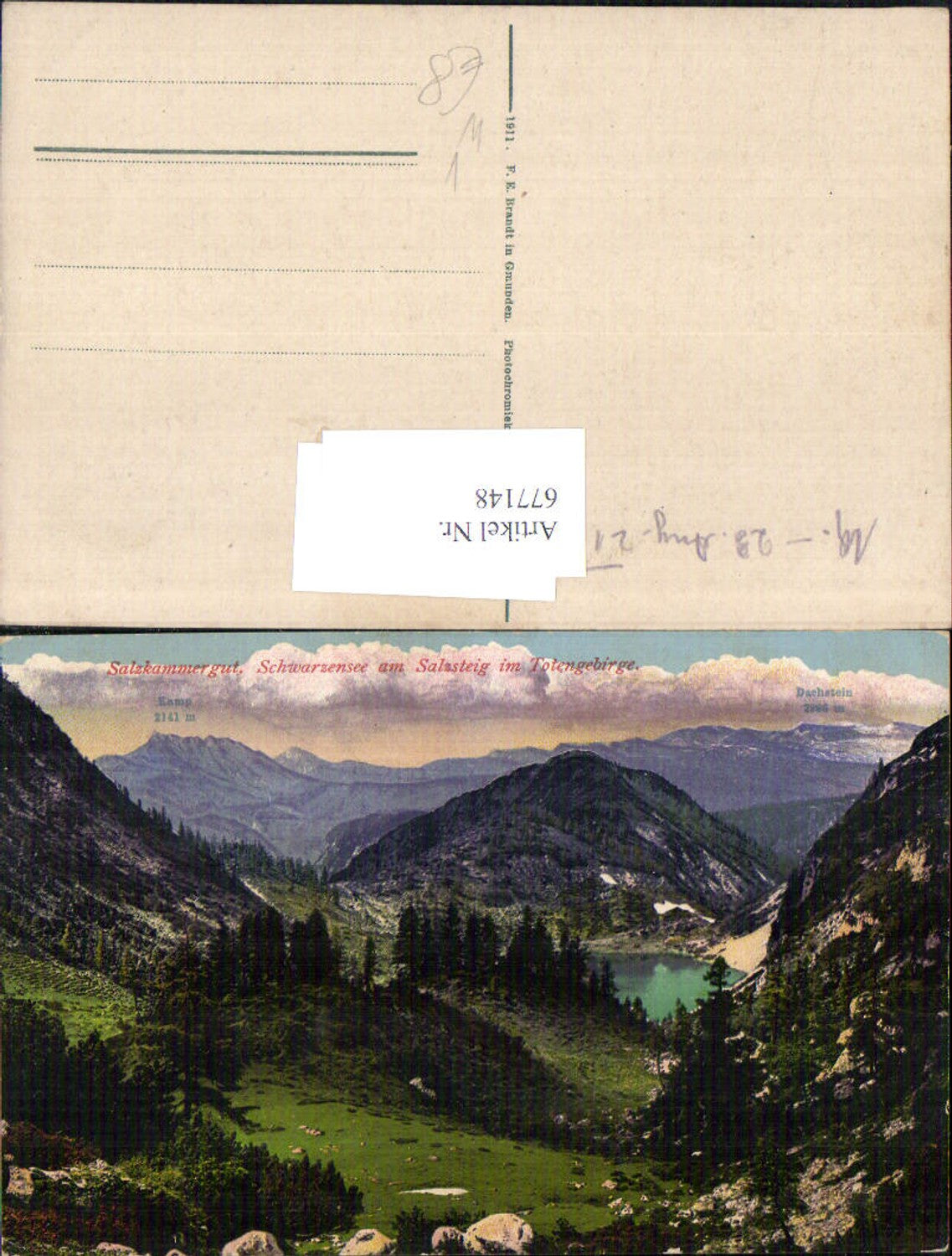 677148,Schwarzensee am Salzsteig im Toten Gebirge St. Wolfgang am Wolfgangsee pub Brandt