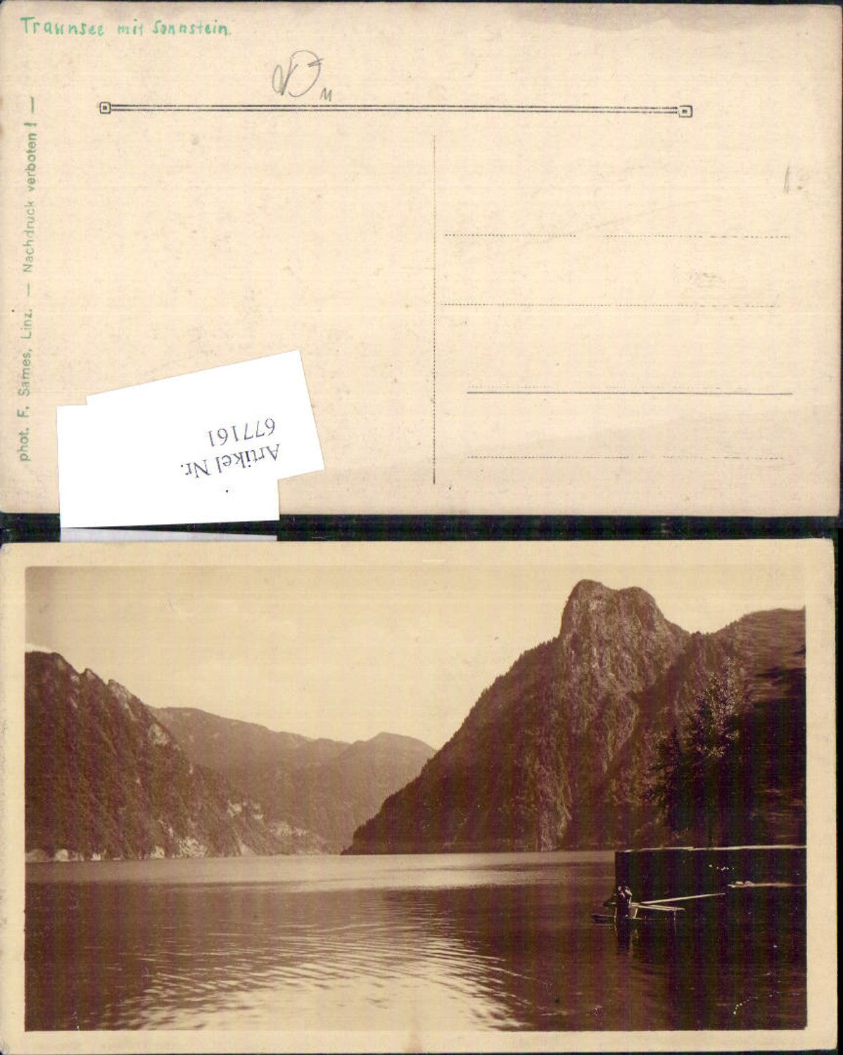677161,Foto-AK Traunsee m. Sonnstein Steg Ebensee Altmünster Partie