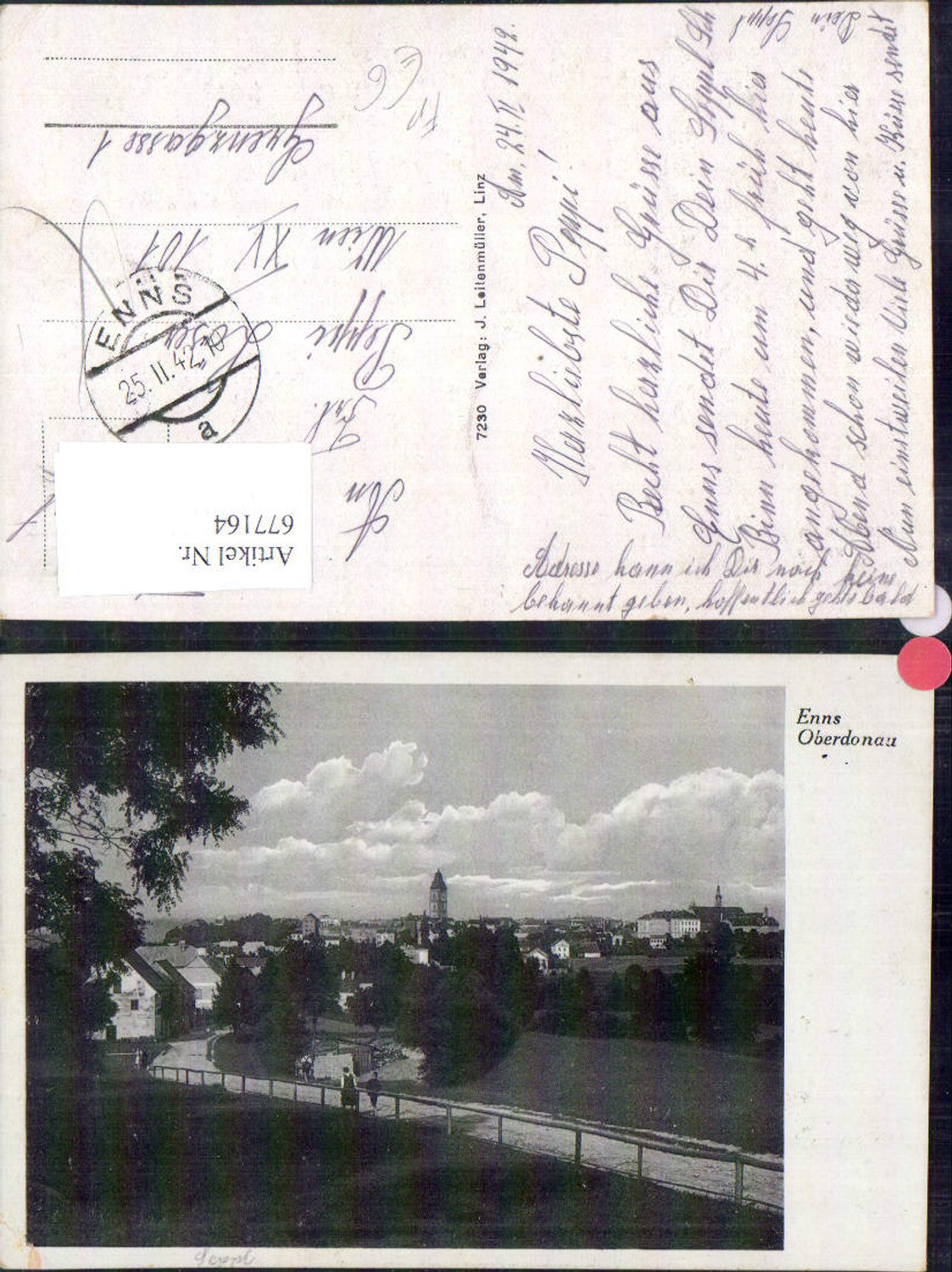 677164,Enns Partie Feldpost n. Wien 1942