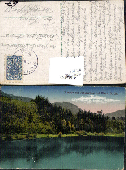 677193,Stausee m. Frauenstein bei Klaus Molln Bahnpost Selzthal Linz Zug 235