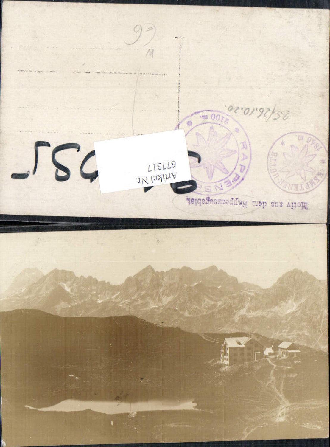 677317 Foto-AK Rappensee Gebiet b. Einödsbach Oberstdorf Birgsau