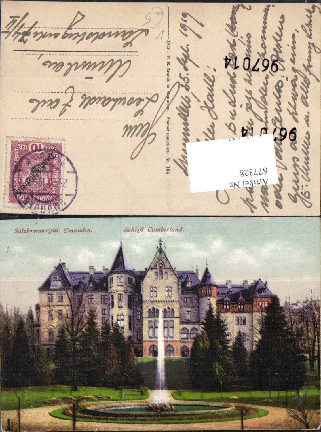 677328 Salzkammergut Schloss Cumberland bei Gmunden pub Brandt 104