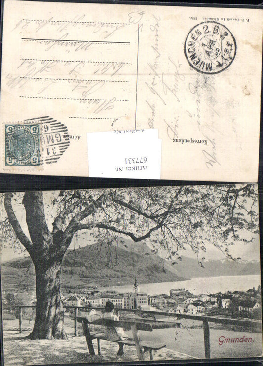 677331 Gmunden am Traunsee Baum Aussicht pub Brandt 1982