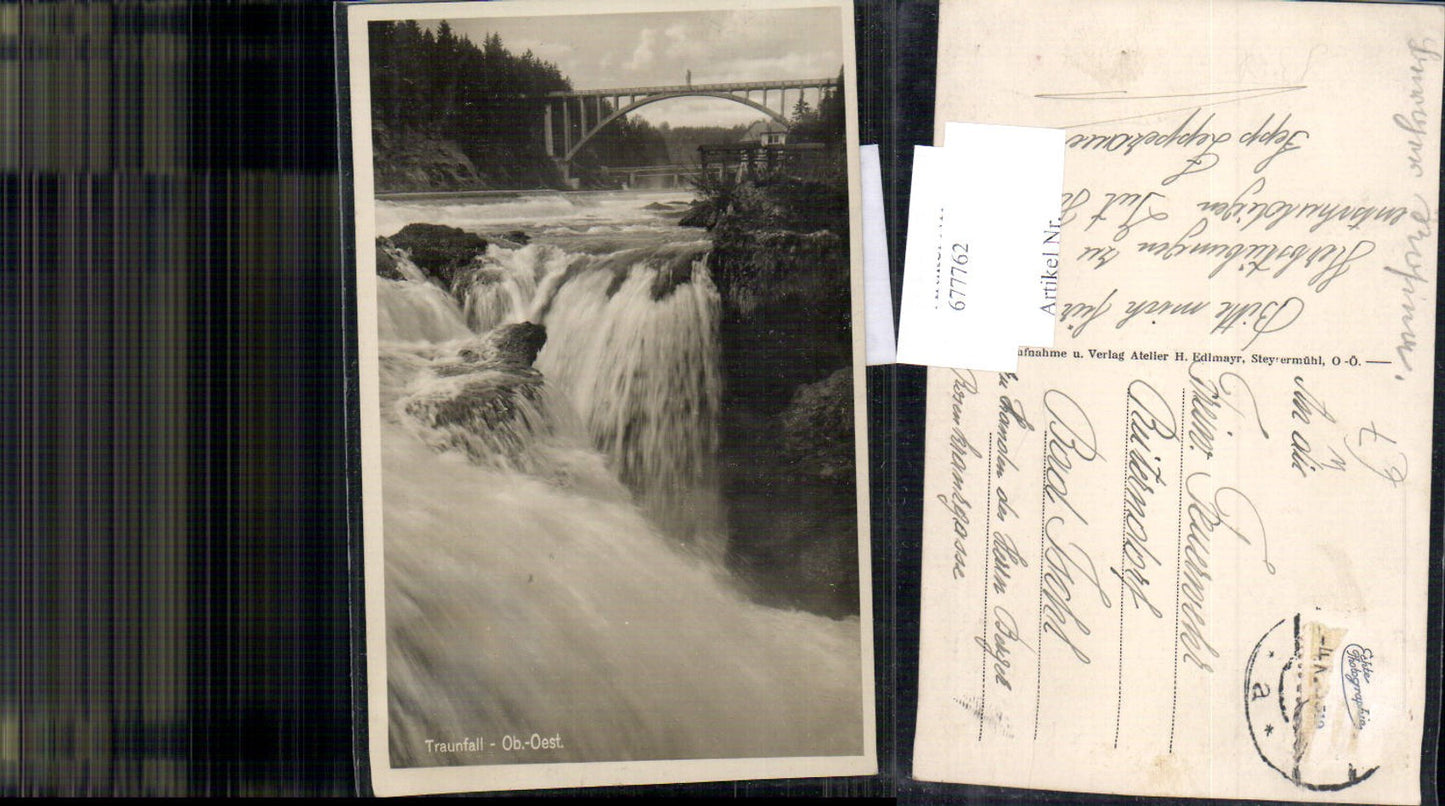 677762 Traunfall bei Roitham Gmunden Brücke