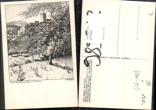 677963 Künstler AK Ulf Seidl Wachau Hinterhaus bei Spitz an der Donau