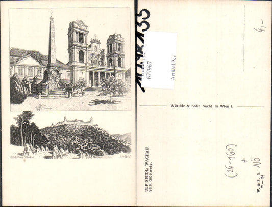 677967 Künstler AK Ulf Seidl Wachau Göttweig Furth