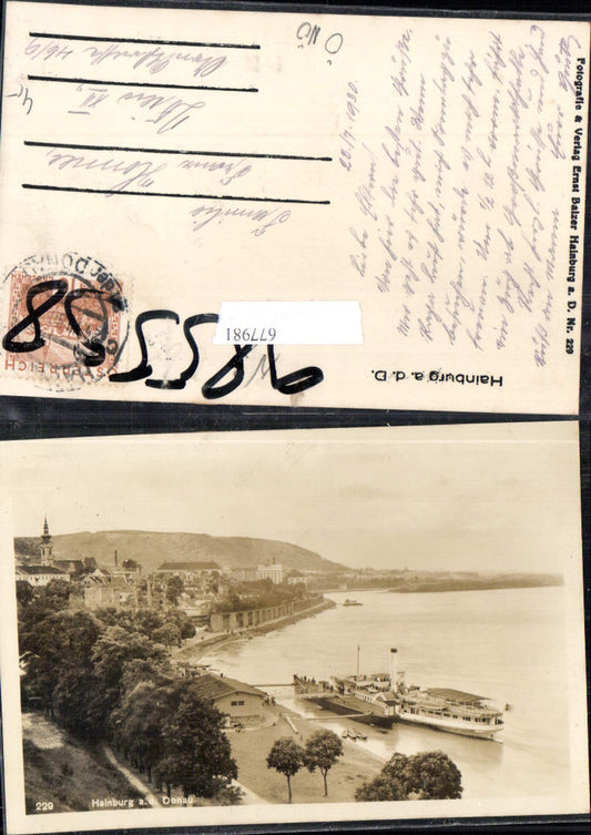 677981 Foto-AK Hainburg an der Donau Dampfer Habsburg Landungsplatz
