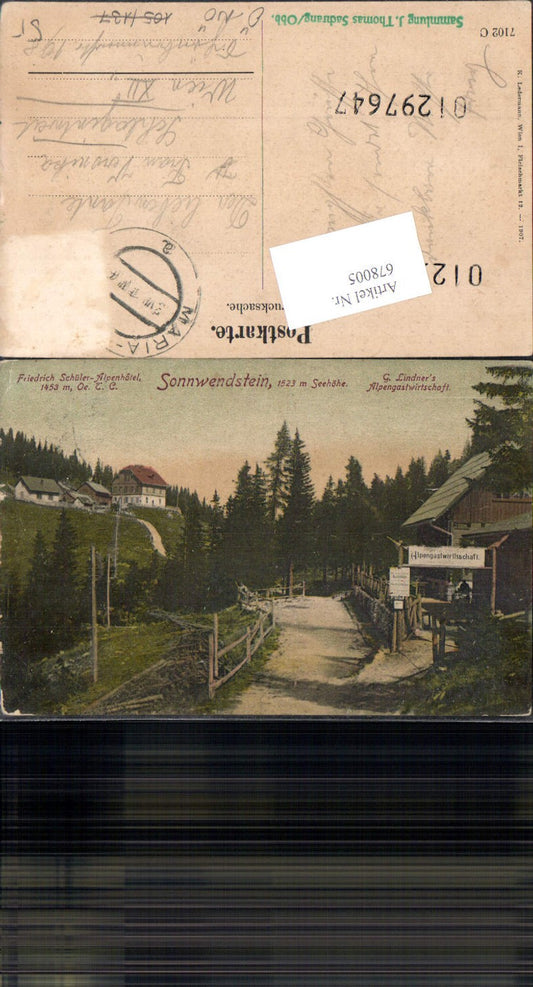 678005 Sonnwendstein Maria Schutz am Semmering Gasthaus Lindner Friedrich Schüler Hotel