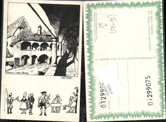 678022 Künstler AK Ulf Seidl Wachau Krems an der Donau Posthof