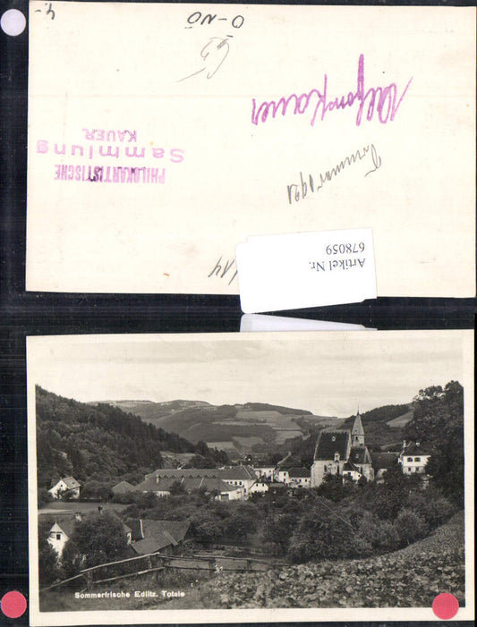 678059 Edlitz Stp. Philocartographic Collection Kauer Alfons Signature