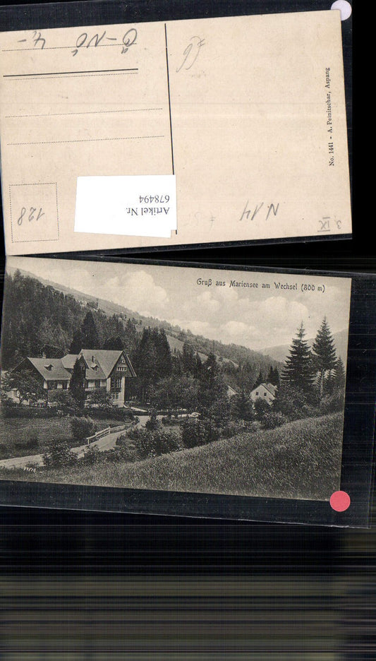 678494 Greetings from Mariensee am Wechsel Mönichwald Aspang