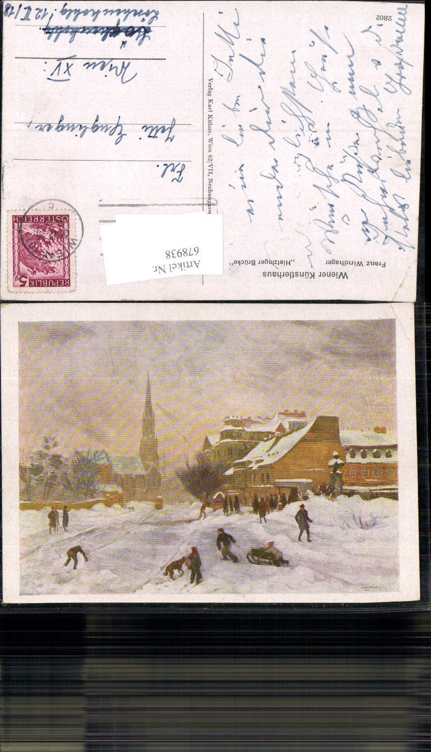 678938 Künstler AK Wiener Künstlerhaus 2802 Franz Windhager Hietzing Wien Brücke