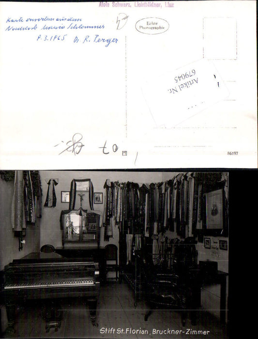 679045 St. Florian Stift Bruckner Zimmer Klavier Musik Flügel