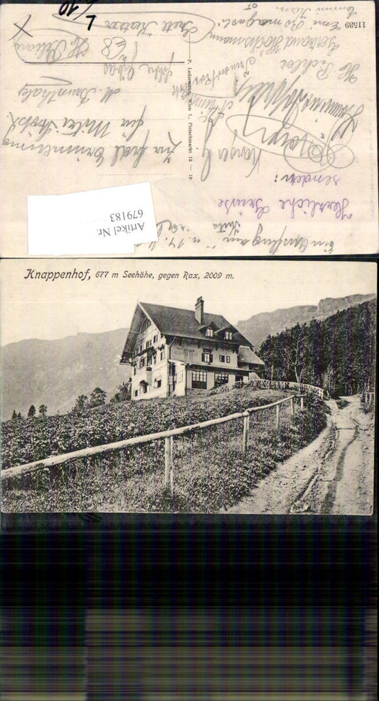 679183 great AK Knappenhof near Edlach Semmering pub Ledermann 11539