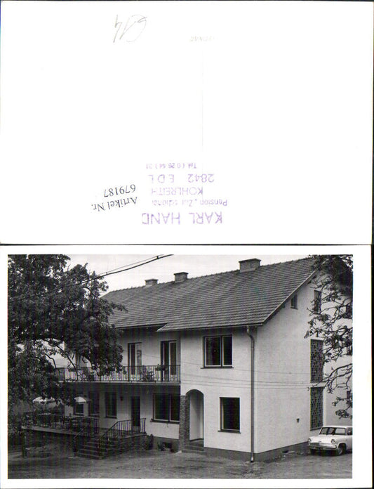 679187 rare photo postcard Kohlreith near Edlitz Pension Karl Handler vintage car