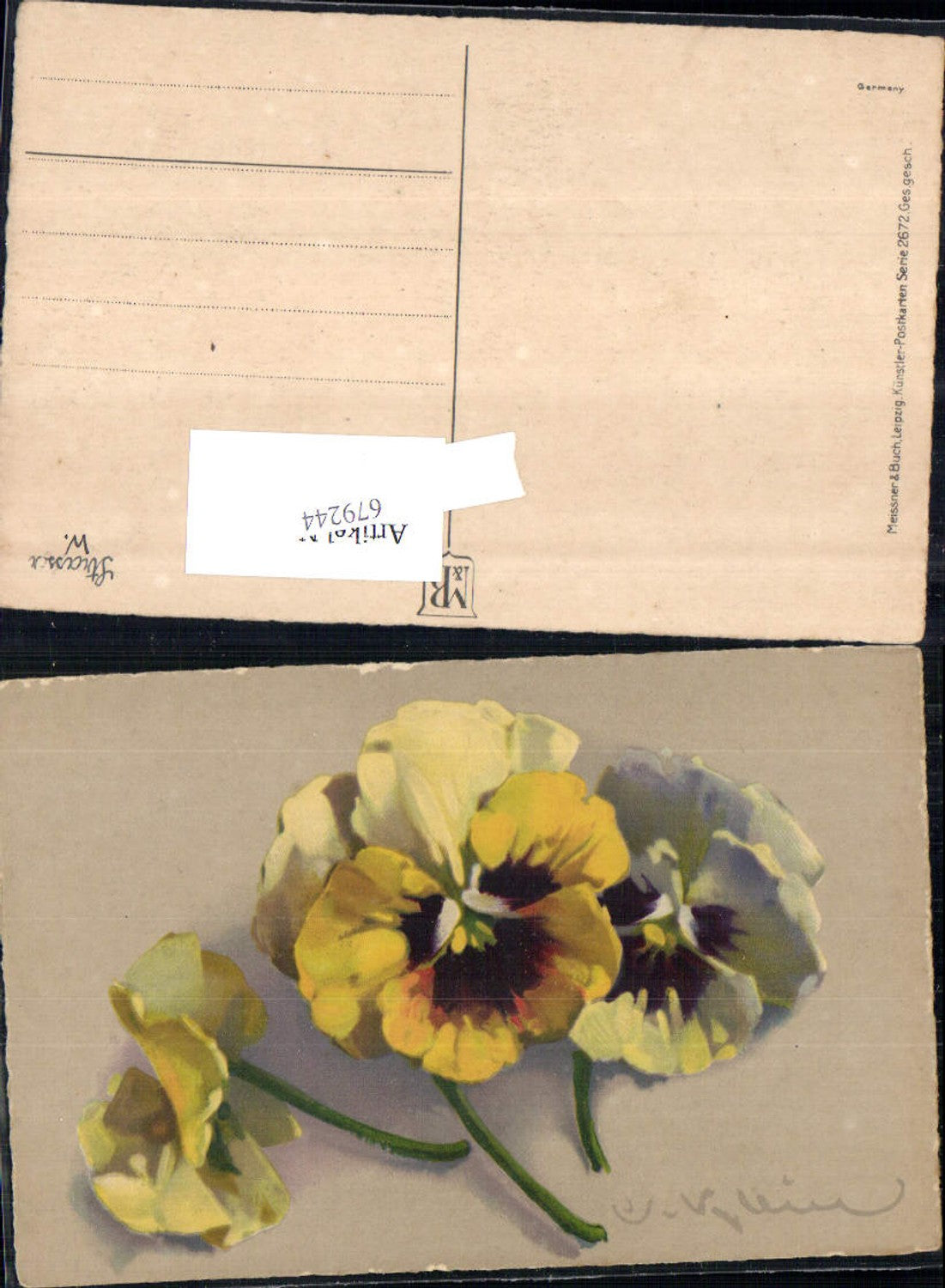 679244 Künstler AK Catharina Klein Veilchen Blumen pub Meissner & Buch 2672