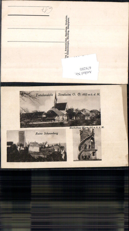 679280 Stroheim bei Eferding Schaumburg Ruine Schloss Mairhofberg Warte Aussichtsturm Turm