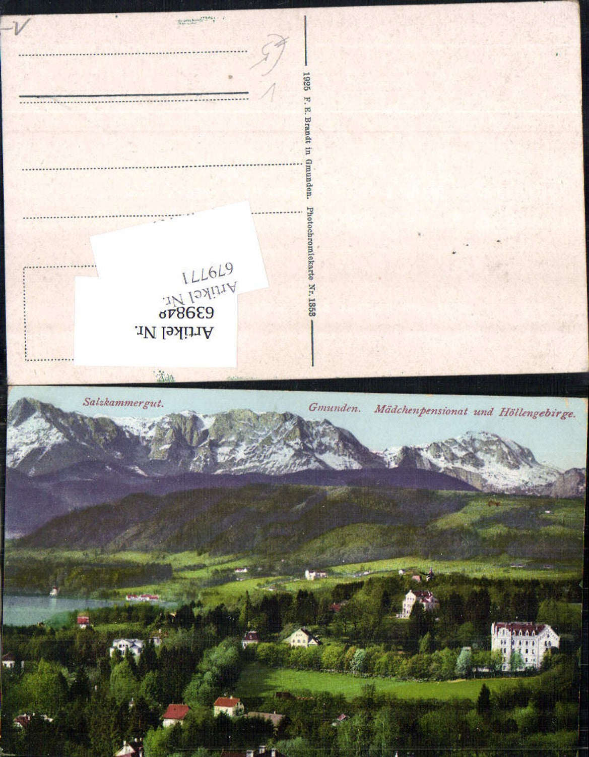 679771 Gmunden am Traunsee Mädchenpensionat Höllengebirge pub Brandt 1353