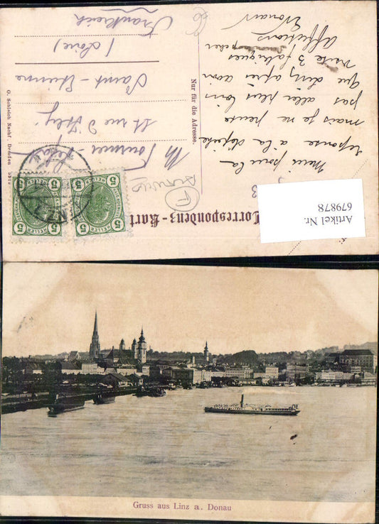 679878 Gruss aus Linz an der Donau Dampfer Schiff Urfahr