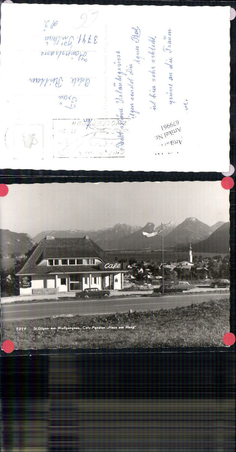 679961 St. Gilgen am Wolfgangsee Cafe Pension Haus am Hang Oldtimer Auto