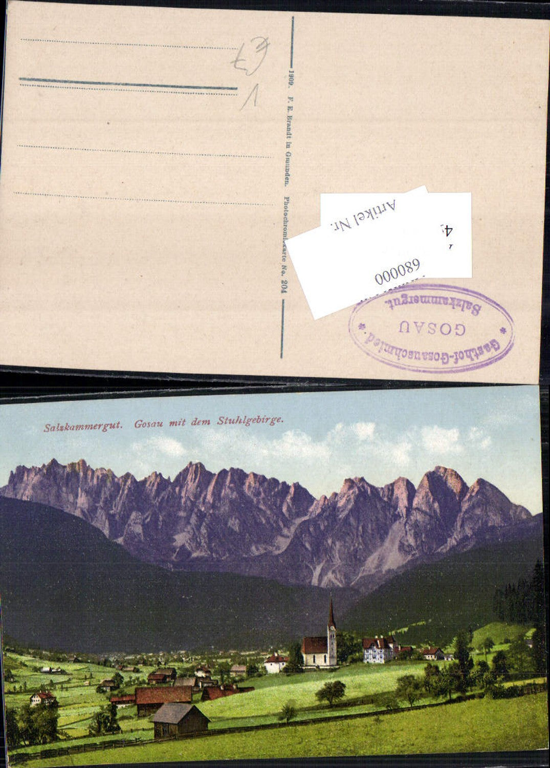 680000 Gosau m. Stuhlgebirge Salzkammergut pub Brandt 204