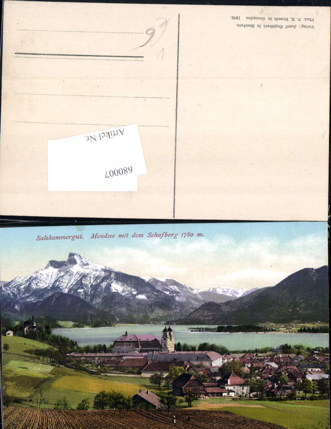 680007 Mondsee m. Schafberg Salzkammergut pub Brandt