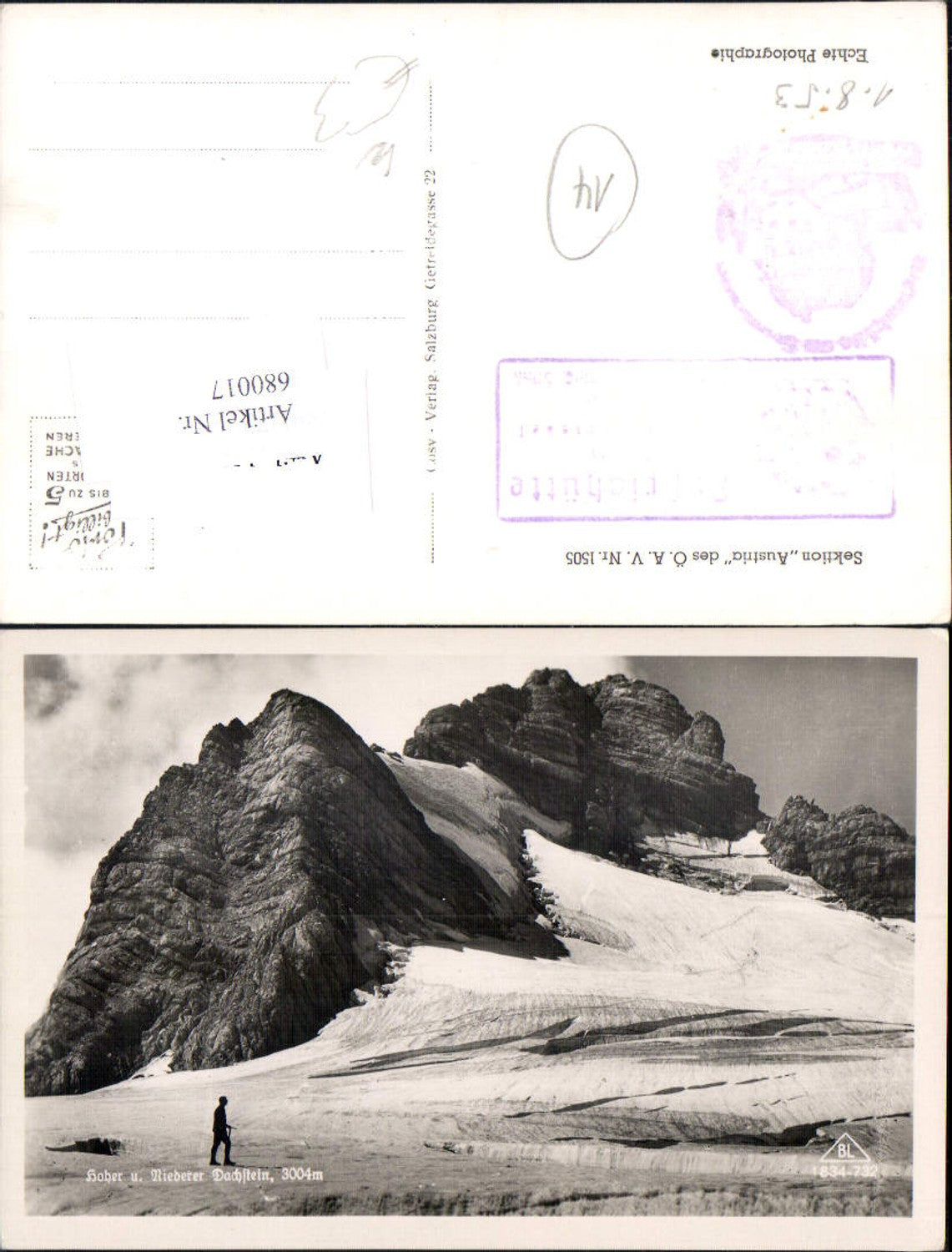 680017 Hoher u. Niederer Dachstein Tourengeher Hallstatt Gosau Filzmoos