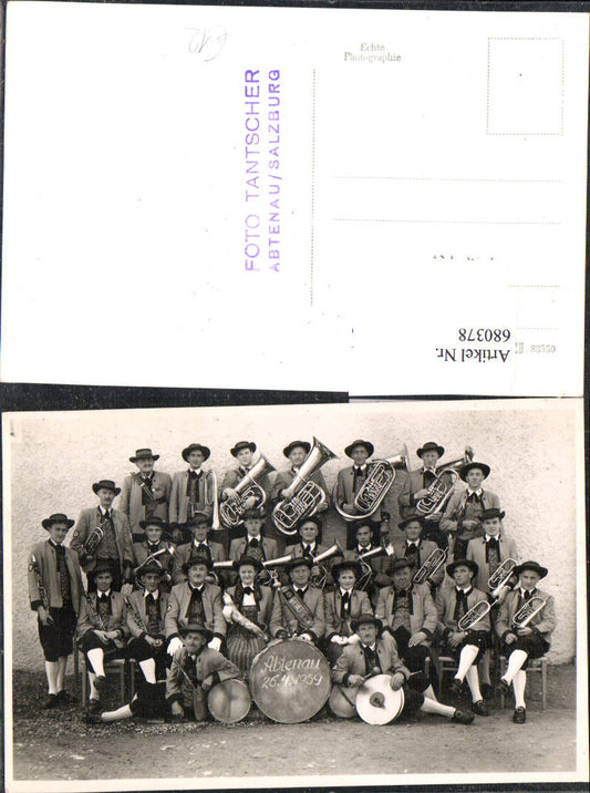680378 Abtenau Trachtenmusikkapelle Kapelle Musik 1959 pub Foto Tantscher