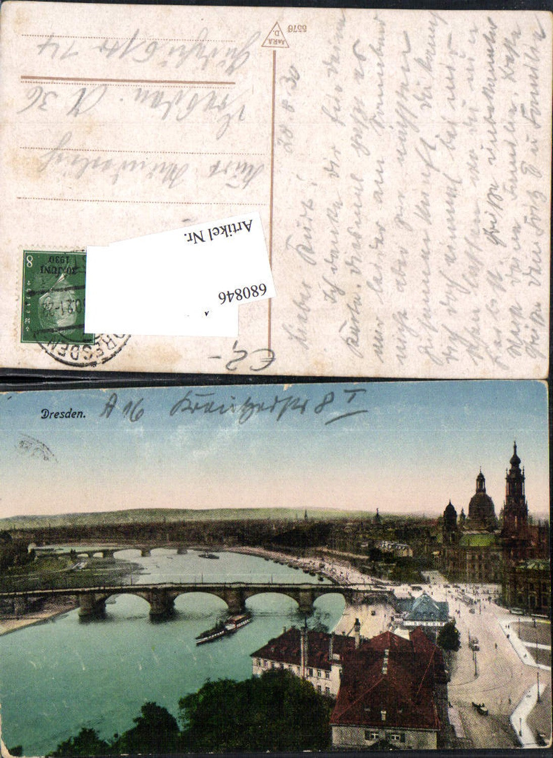 680846 Altstadt-Dresden Brühlsche Terrasse Terrassenufer Elbe Brücke Landungsplatz Dampfer