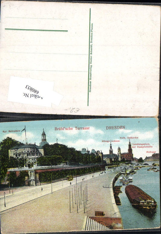 680853 Altstadt-Dresden Brühlsche Terrasse Terrassenufer Elbe Brücke Landungsplatz Dampfer