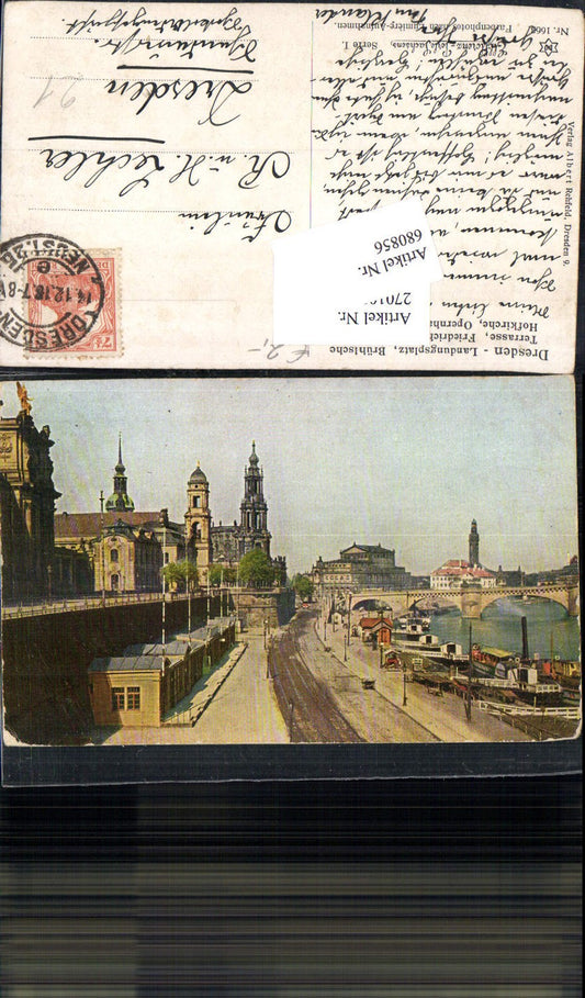 680856 Altstadt-Dresden Brühlsche Terrasse Terrassenufer Elbe Brücke Landungsplatz Dampfer