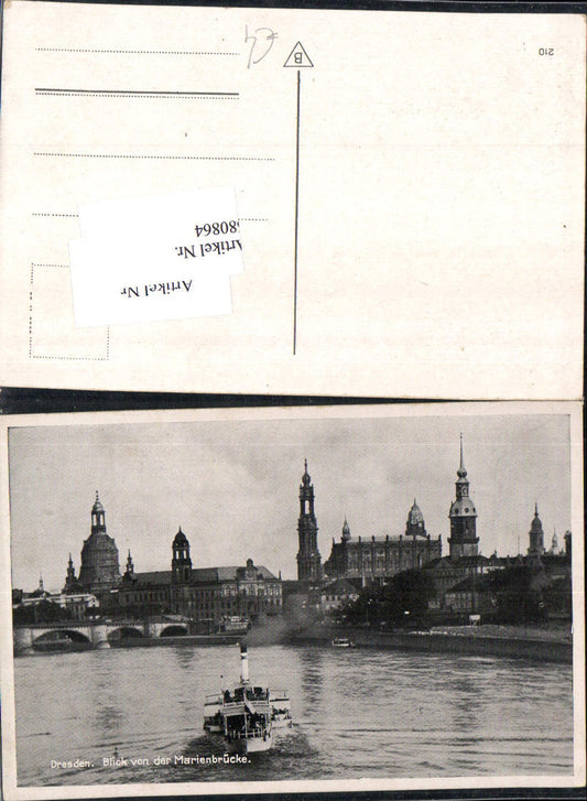 680864 Altstadt-Dresden Brühlsche Terrasse Terrassenufer Elbe Brücke Landungsplatz Dampfer