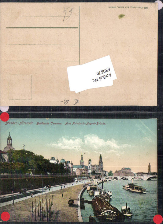 680870 Altstadt-Dresden Brühlsche Terrasse Terrassenufer Elbe Brücke Landungsplatz Dampfer