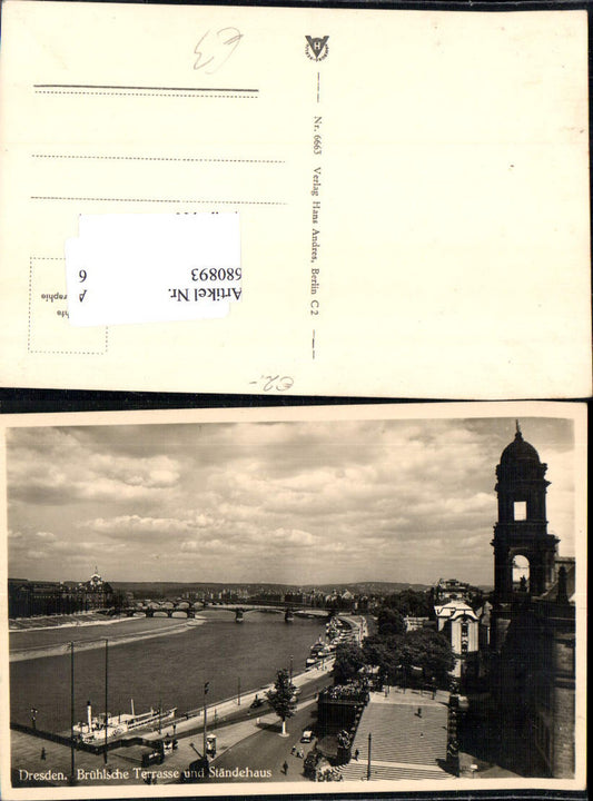 680893 Altstadt-Dresden Brühlsche Terrasse Terrassenufer Elbe Brücke Landungsplatz Dampfer