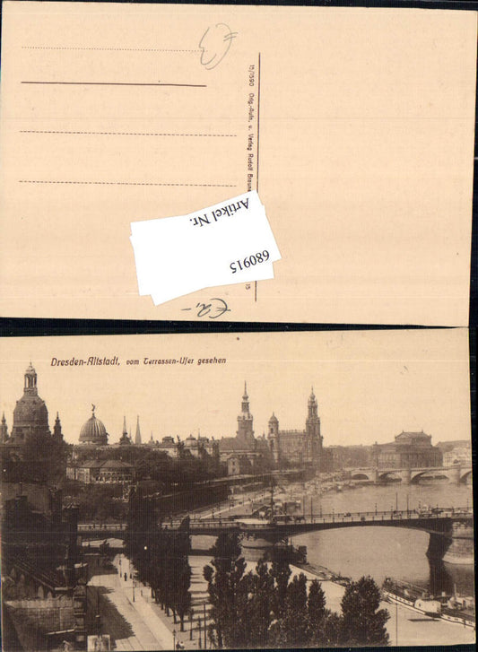 680915 Altstadt-Dresden Brühlsche Terrasse Terrassenufer Elbe Brücke Landungsplatz Dampfer