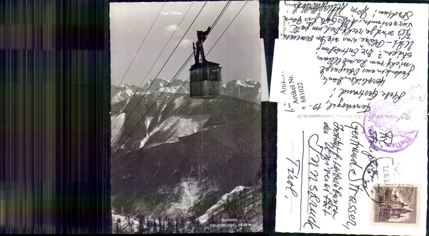 681022 Feuerkogel b. Ebensee Gondel Seilbahn