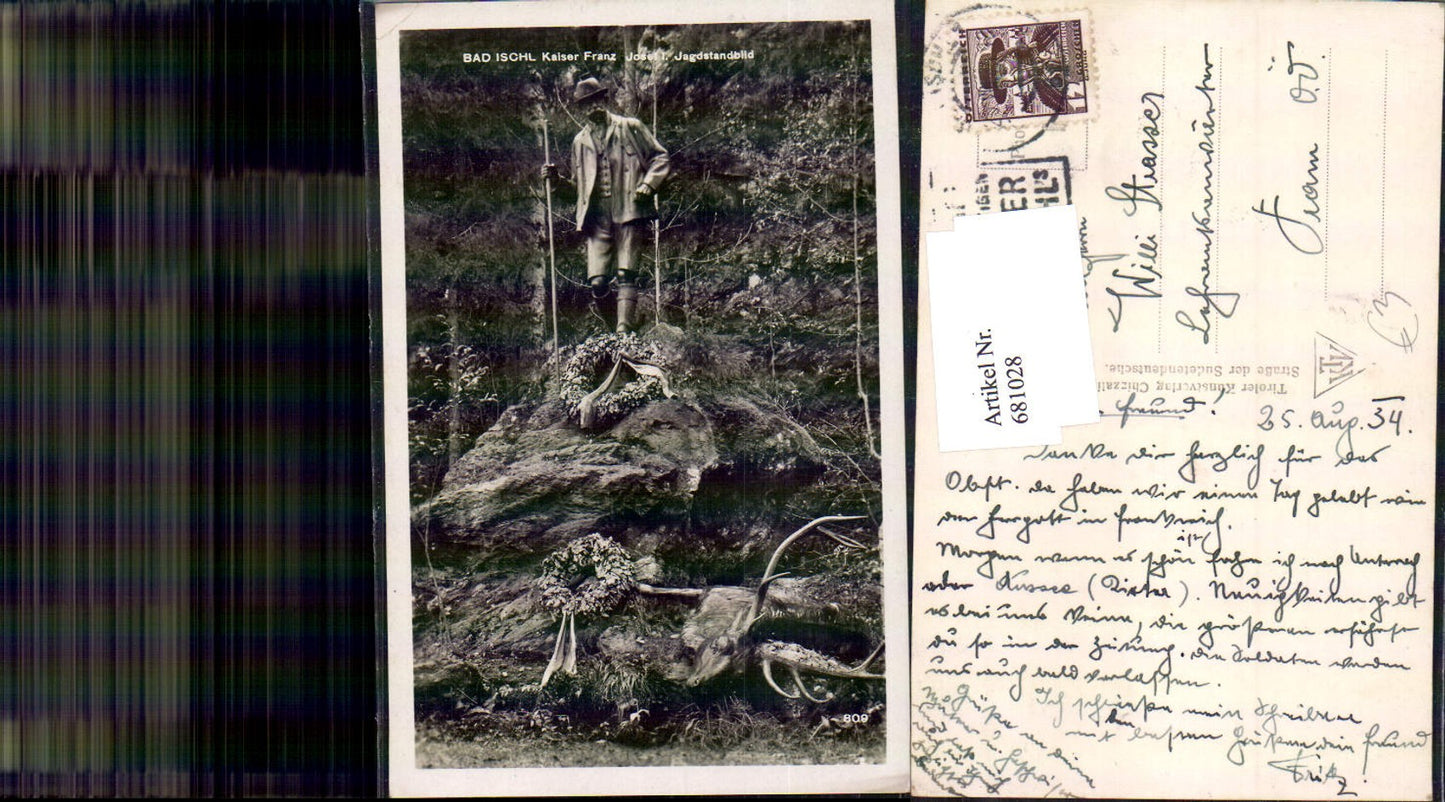 681028 Bad Ischl Kaiser Franz Josef Jagdstandbild n. Pram