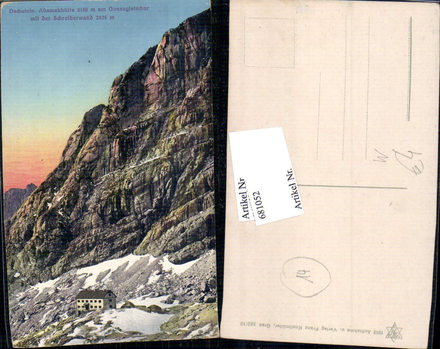 681052 Dachstein Adamekhütte Gosau Gosaugletscher Schreiberwand