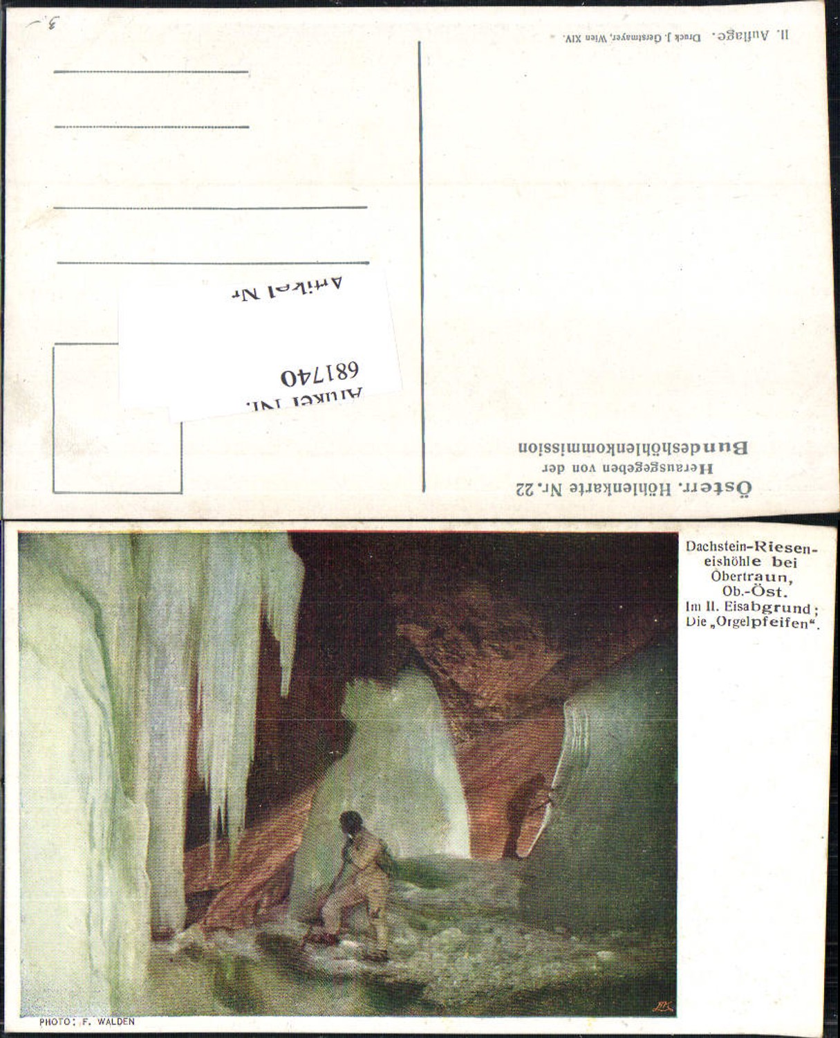 681740 Österr. Höhlenkarte 22 Obertraun Dachstein Obertraun Höhle