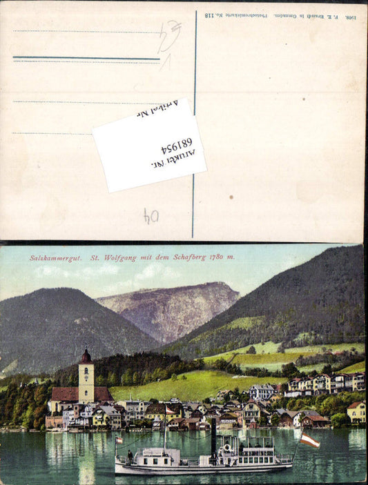 681954 St. Wolfgang am Wolfgangsee Schafberg Dampfer pub Brandt 118
