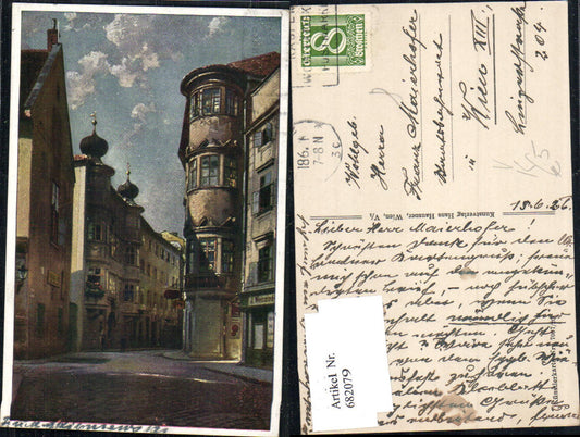 682079 Künstler AK Linz an der Donau Altstadt pub Hans Hausner 7007/20