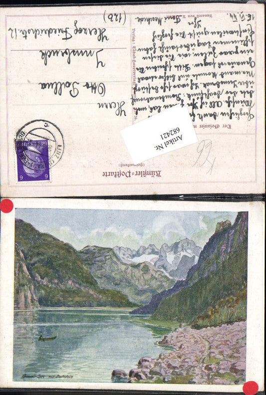 682421 Künstler AK A. Lebeda Gosau Gosausee Dachstein