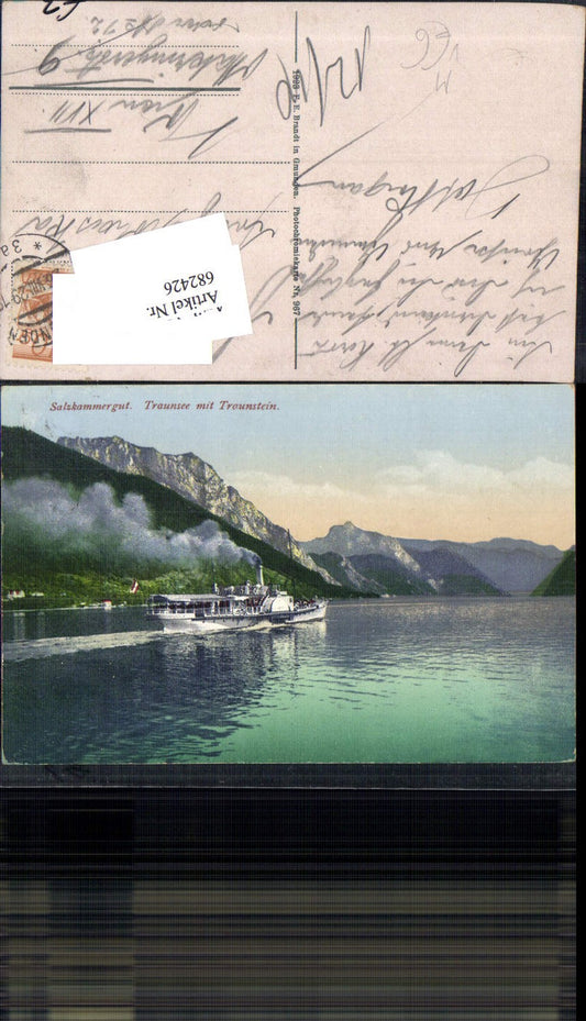 682426 Salzkammergut Traunsee m. Traunstein Dampfer Schiff Ebensee Altmünster pub Brandt 967