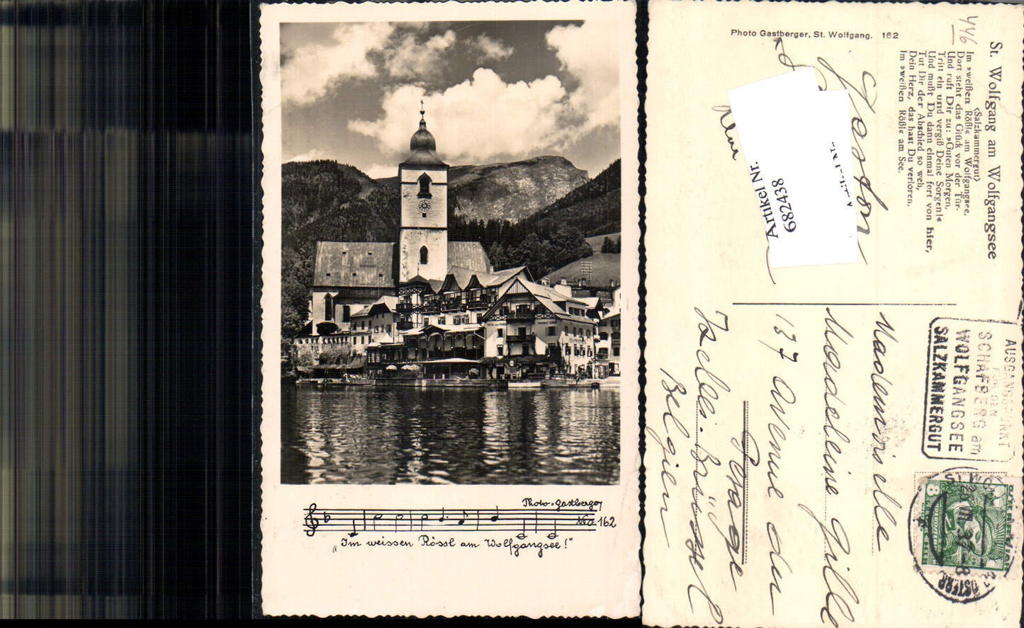 682438 St. Wolfgang am Wolfgangsee Liedkarte pub Gastberger 162