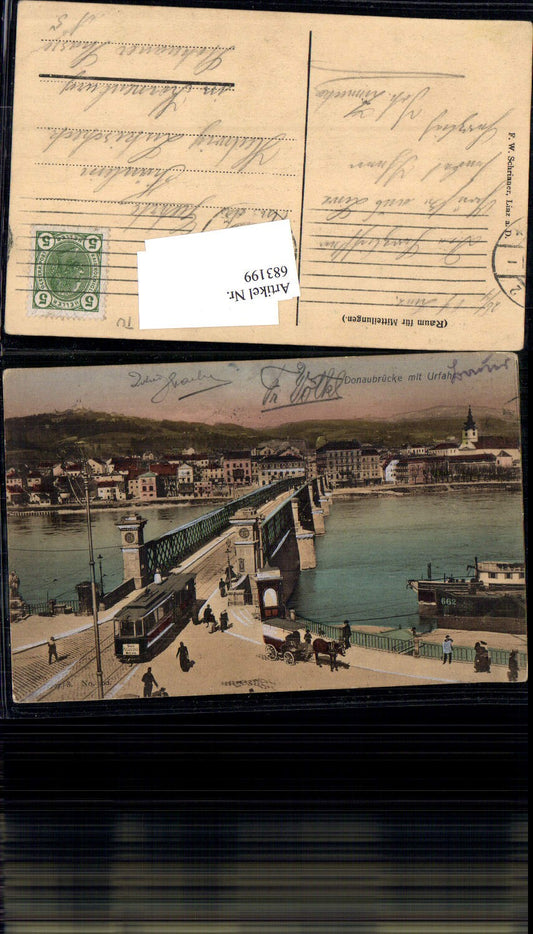 683199 Linz an der Donau Urfahr Brücke Tram Tramway Straßenbahn