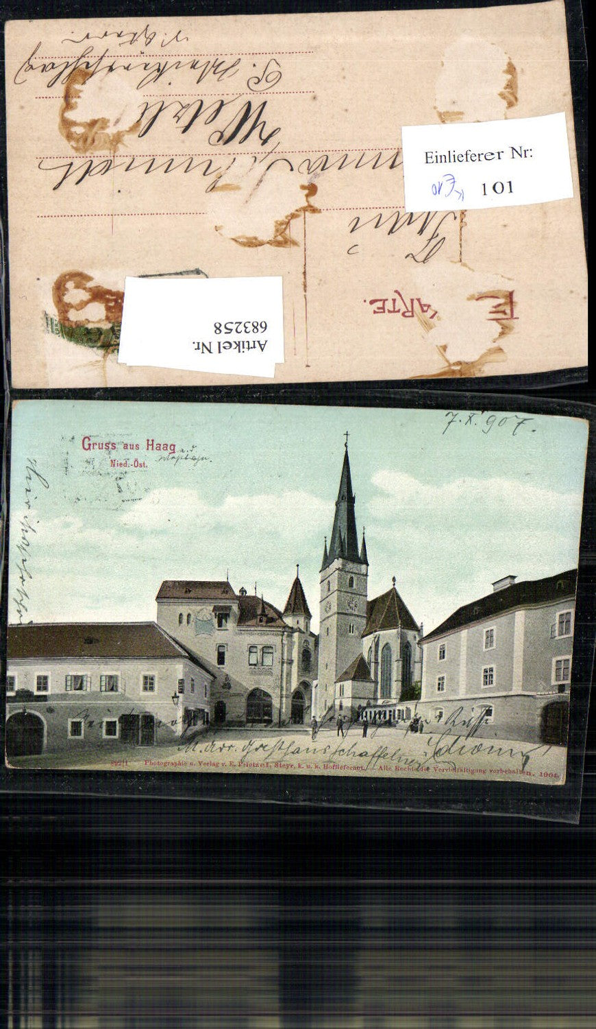 683258 Gruss aus Haag pub Prietzel 1907